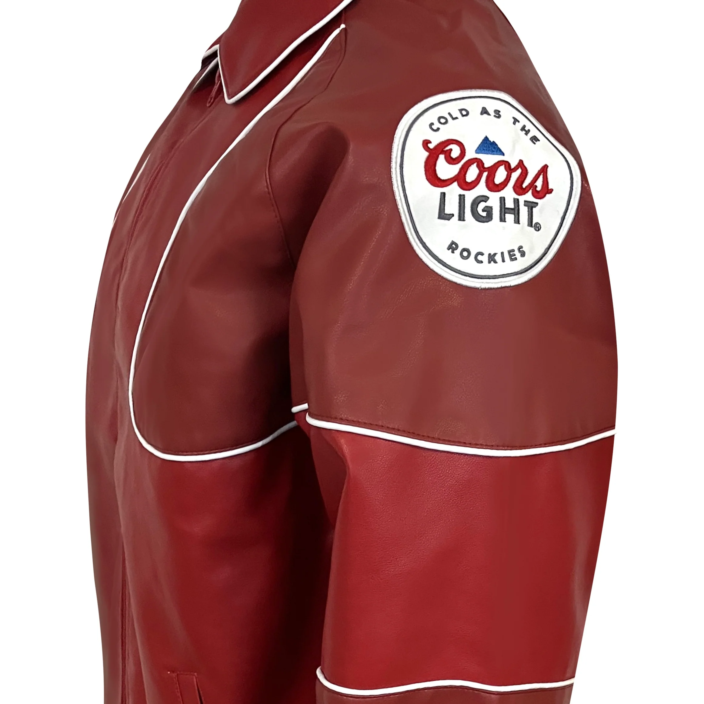 Vegan Leather Bomber Jacket - Image 3