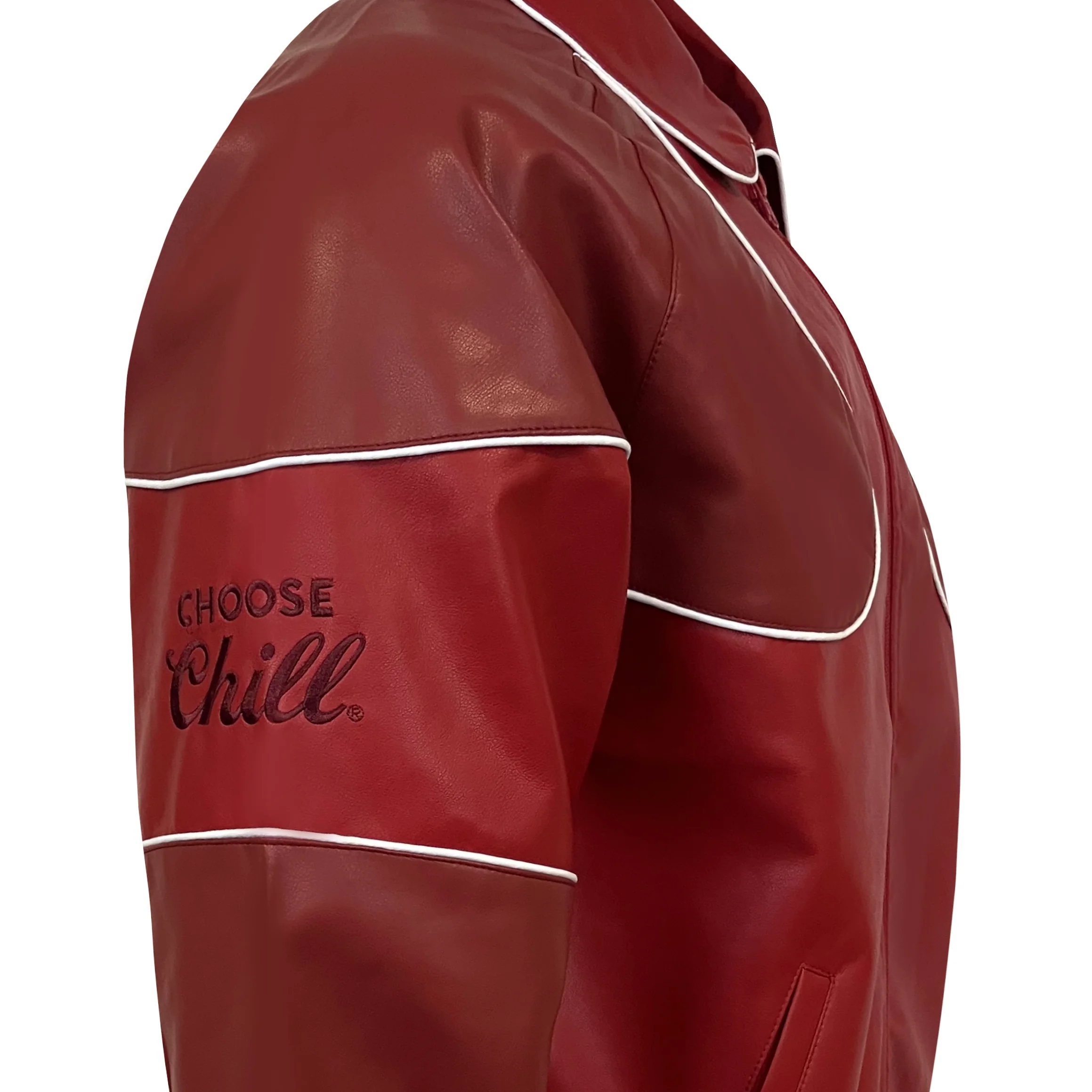 Vegan Leather Bomber Jacket - Image 4